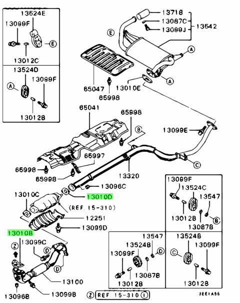 MB687021 GUARNIZIONE TUBO DI SCARICO MITSUBISHI OUTLANDER CU5W