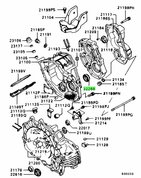MB837029 PARAOLIO, CASSA DIFFERENZIALE FR T/M Mitsubishi 3000GT / GTO