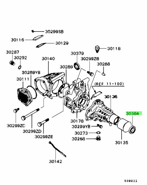 MB837031 PARAOLIO ALBERO DI USCITA T/F RR 30 Mitsubishi 3000GT GTO