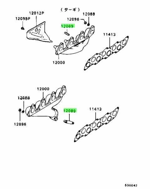 MD050074 KIT 3 COLONNINE MOTORE Mitsubishi Originale Mitsubishi Mitsubishi