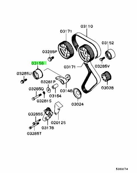 MD169592 PULEGGIA, TENDICINGHIA DI DISTRIBUZIONE MITSUBISHI PAJERO PININ