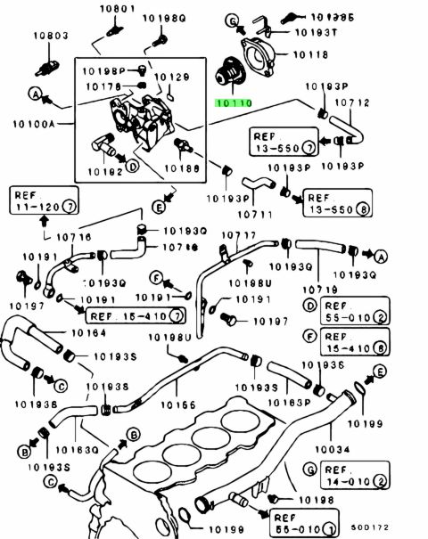 MD337408 KIT TERMOSTATO MITSUBISHI L200 PAJERO ORIGINALE
