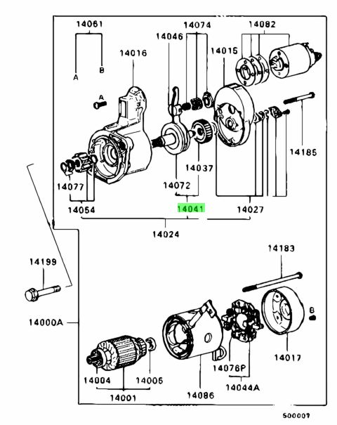 MD607641 KIT INGRANAGGI, ALBERO MOTORINO E RIDUTTORE Mitsubishi L200 Pajero