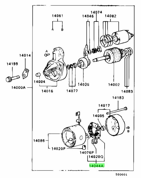 MD607926 SPAZZOLE MOTORINO AVVIAMENTO MITSUBISHI L200 K74