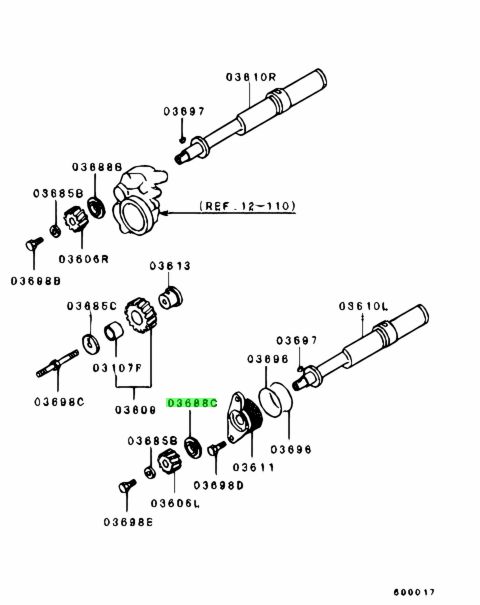 ME203372 DISTANZIATORE CINGHIA DI BILANCIAMENTO Mitsubishi L200 PAJERO