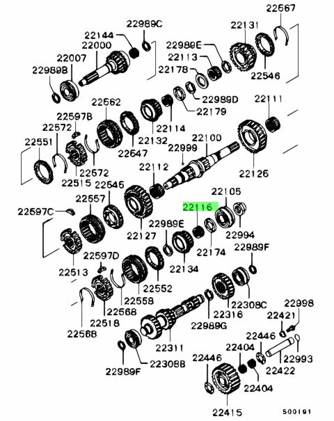 ME580558 CUSCINETTO CAMBIO MANUALE 5 MARCIA Mitsubishi L200 K74 PAJERO