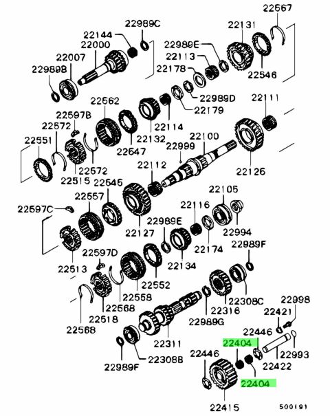 ME581073 CUSCINETTO INGRANAGGIO FOLLE REV.Mitsubishi L200 PAJERO