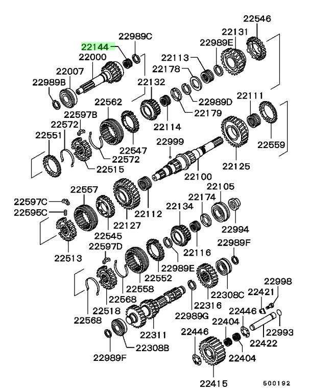 MH044095 CUSCINETTO, PILOTA ALBERO PRINCIPALE M/T MITSUBISHI L200 PAJERO