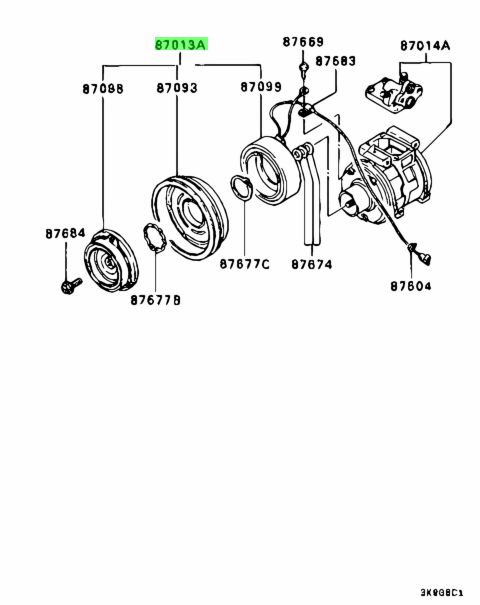 MR149368 FRIZIONE COMPRESSORE ARIA CONDIZIONATA MITSUBISHI PAJERO V20