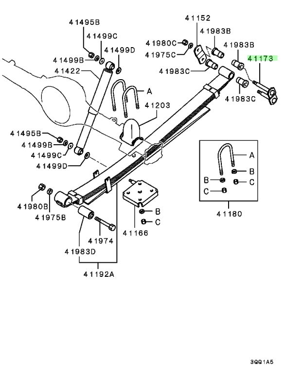 MR150110 GRILLETTO MOLLA SOSPENSIONE RR Mitsubishi L200 PAJERO SPORT