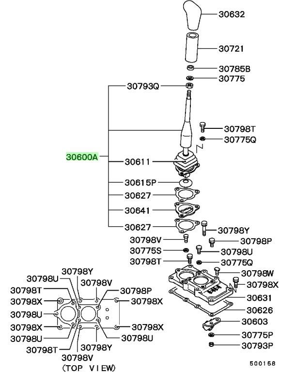 MR176633 GRUPPO LEVA CAMBIO Mitsubishi Pajero