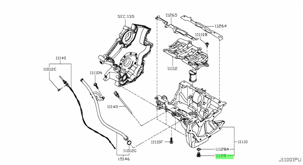 11128-00Q0A TAPPO DI SCARICO Nissan Qashqai Navara D40