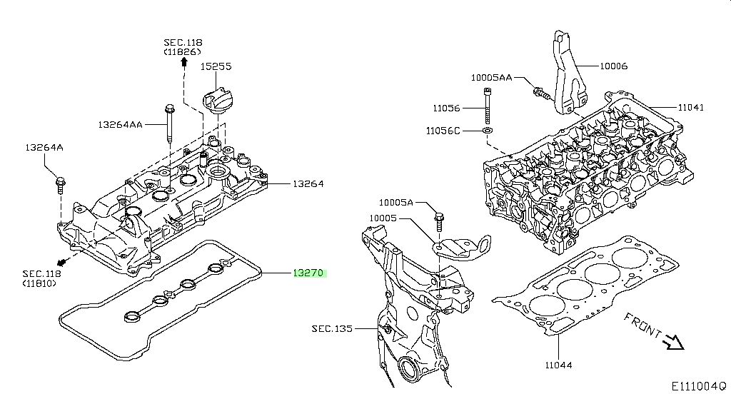 13270-1KT0A GUARNIZIONE COPERCHIO BILANCIERI Nissan Qashqai
