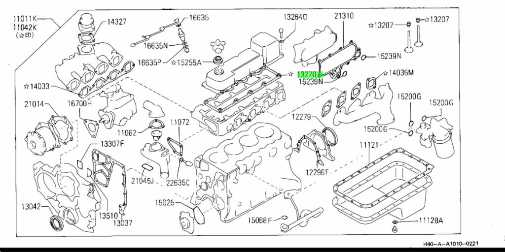 13270-54T01 GUARNIZIONE COPERCHIO BILANCIERI Modello Nissan Atlas / Condor Motore BD30