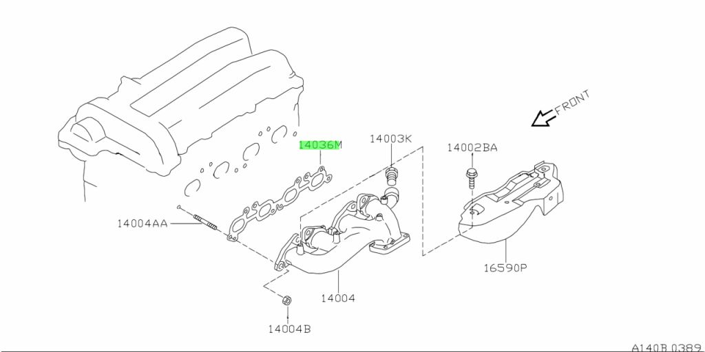 14036-75F00 GUARNIZIONE COLLETTORE DI SCARICO NISSAN ORIGINALE NUOVA