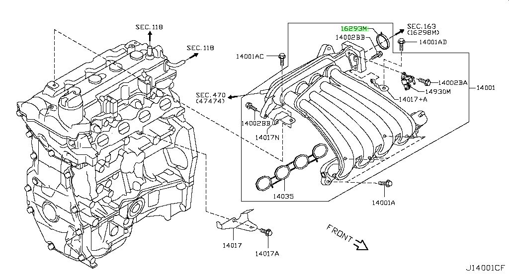 16175-1HC0A GUARNIZIONE O-RING NISSAN ORIGINALE NUOVO