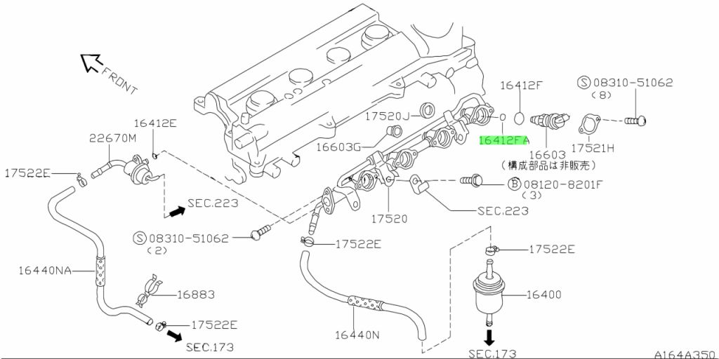 16618-41B10 GUARNIZIONE KIT 5 O-RING NISSAN ORIGINALE NUOVO