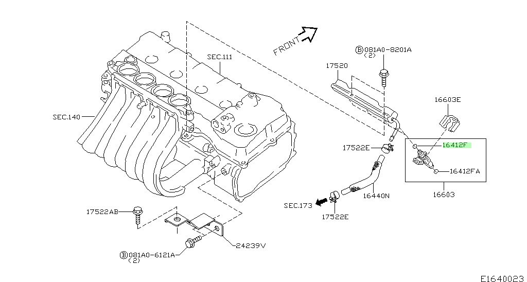 16618-5M110 GUARNIZIONE O-RING NISSAN ORIGINALE NUOVO