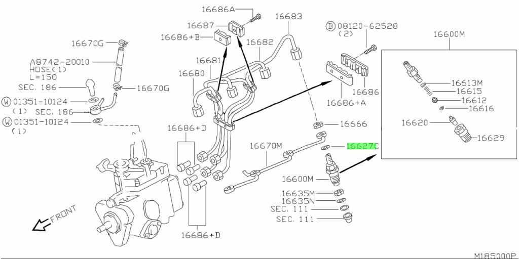 16627-43G00 RONDELLA RAME SET 2 PZ  NISSAN ORIGINALE TERRANO NAVARA