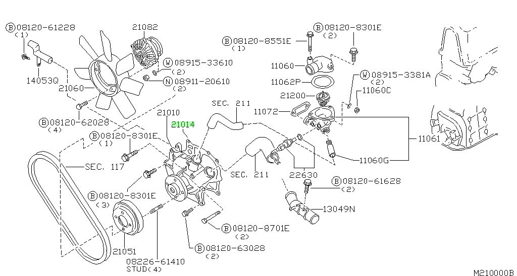 21014-9C600 GUARNIZIONE POMPA ACQUA NISSAN SERENA ORIGINALE NUOVA