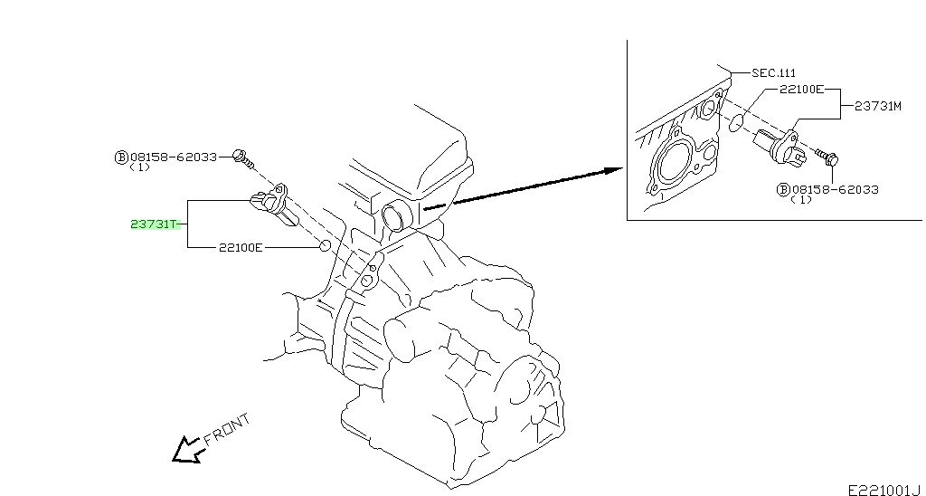 23731-6J966 Sensore di velocità dell’albero NISSAN MICRA