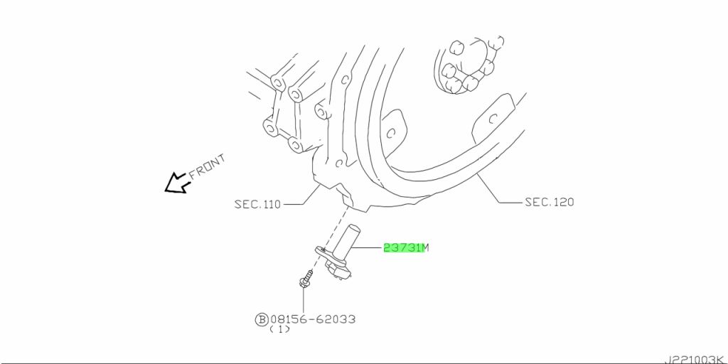 23731-WD000 SENSORE DI POSIZIONE DELL’ALBERO A CAMME ISSAN NAVARA D22