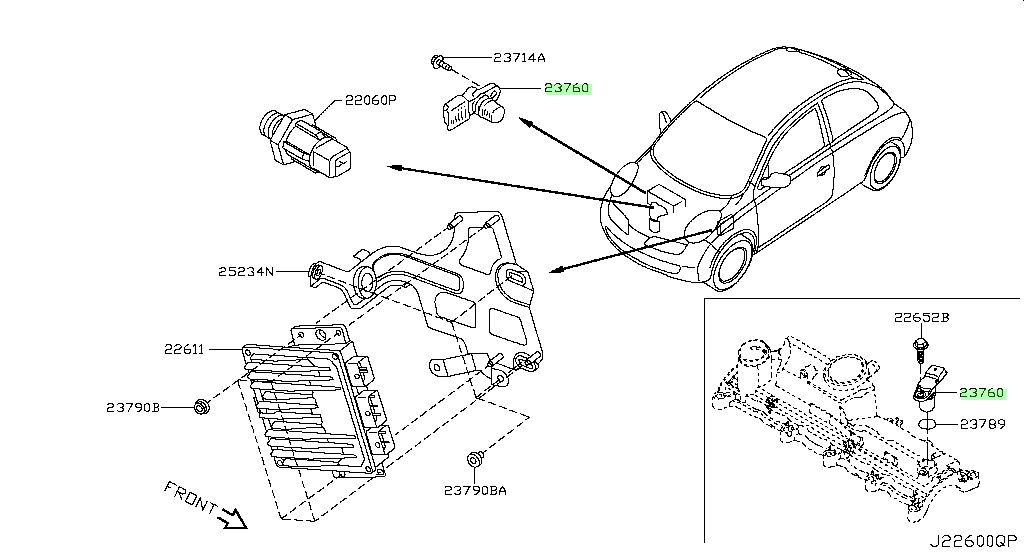 23760-00Q0E SENSORE RICAMBIO NISSAN ORIGINALE NUOVO Nissan Qashqai