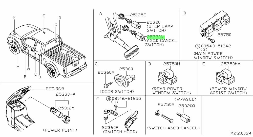 25300-AT30A SWITCH SPEED NISSAN NUOVO ORIGINALE