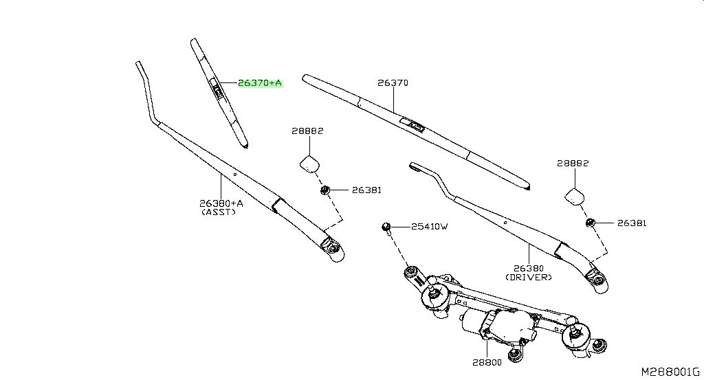 KE288-89996-AG Spazzola Tergicristallo anteriore originale Nissan