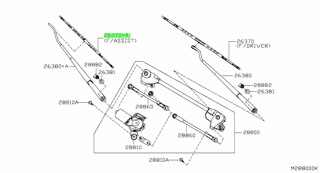 28890-EB410 Spazzola Tergicristallo originale Nissan NAVARA D40 Pathfinder