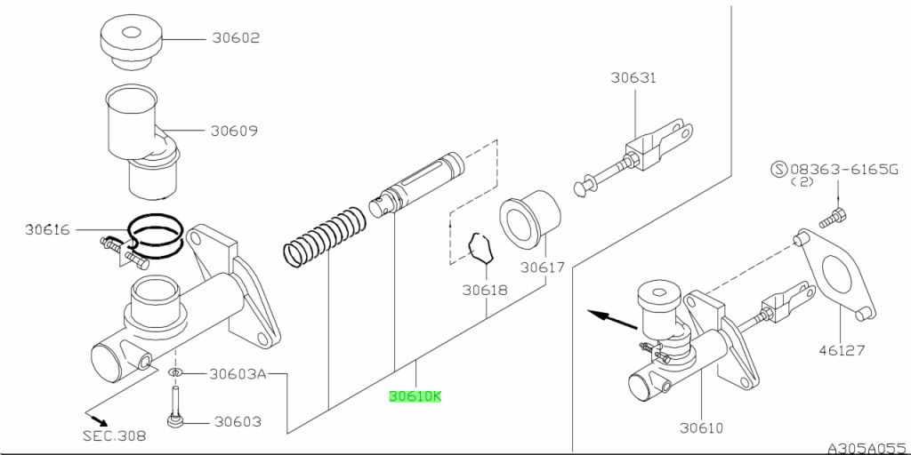 30611-30P27 KIT PISTONE CILINDRO PRINCIPALE FRIZIONE NISSAN TERRANO NAVARA PICK-UP