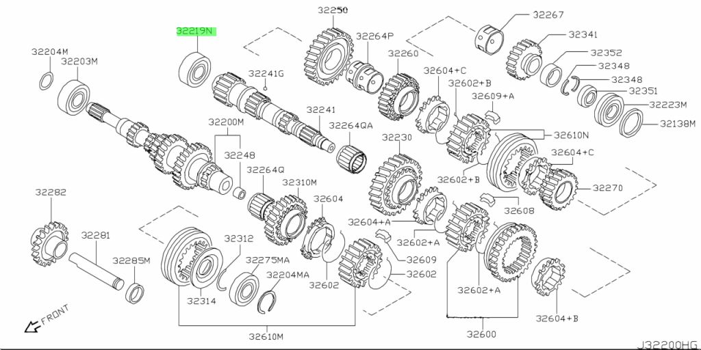 32219-4M402 Cuscinetto Albero Principale Ricambio Originale Nissan Nuovo