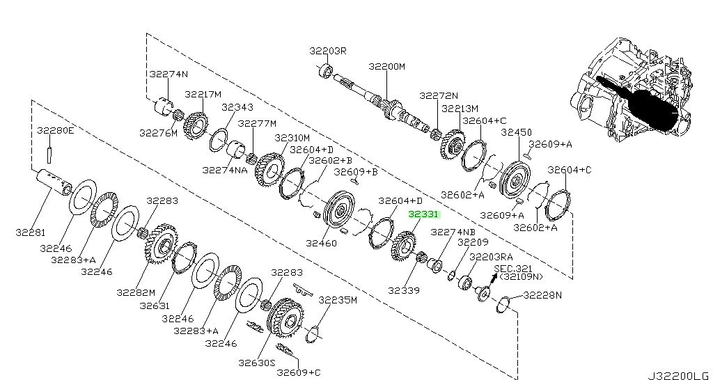 32331-8H565 INGRANAGGIO – SESTA VELOCITÀ ALBERO DI INGRESSO