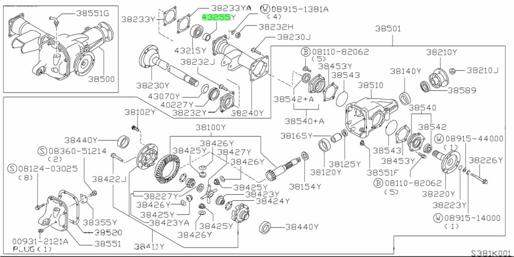 43255-Y9500 CUSCINETTO COLLARE TERRANO NISSAN RICAMBIO ORIGINALE OE Originale Nissan