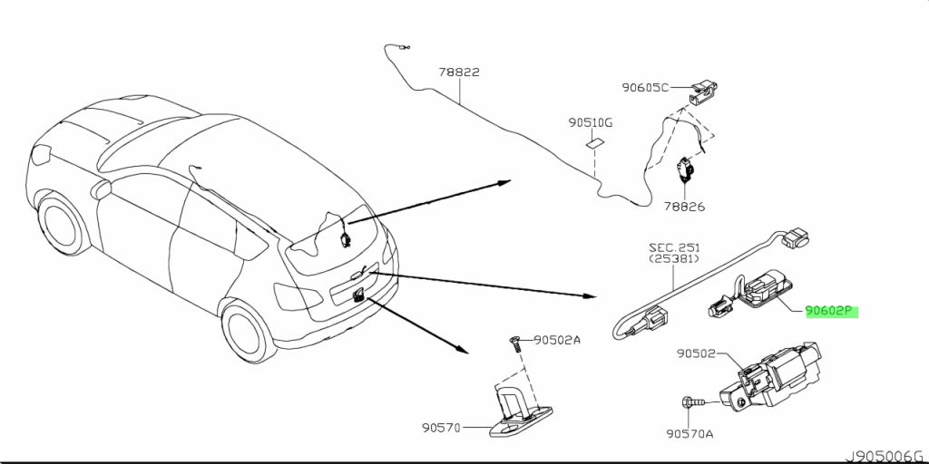 90602-JD00B Nissan Qashqai Interruttore apertura portellone post. bagagliaio